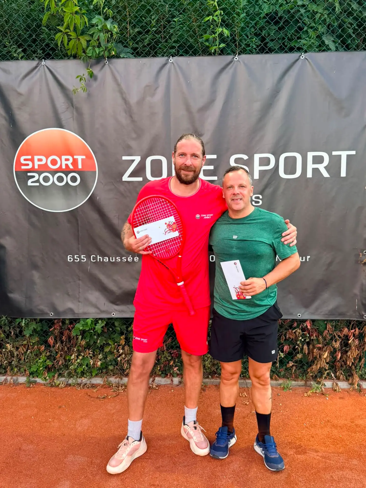 Vainqueur et finaliste du tournoi officiel de simples du TC Godinne